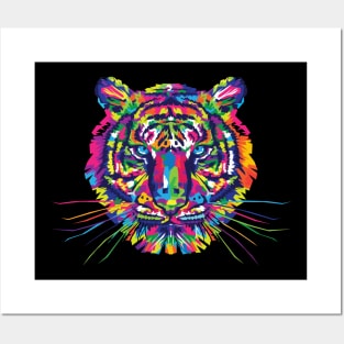 Colourful Tiger Aesthetic Posters and Art